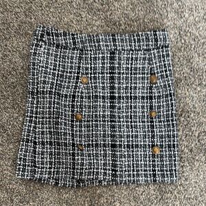 SHEIN Black and White Pleated Pencil Mini Skirt